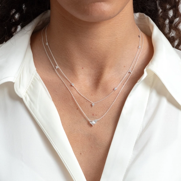 Presentset Pam & Celestia Silver: två eleganta silverhalsband