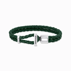 Dubbelt Läderarmband Grönt & Silver - Thomas Sabo - Snabb leverans & paketinslagning - Nordic Spectra