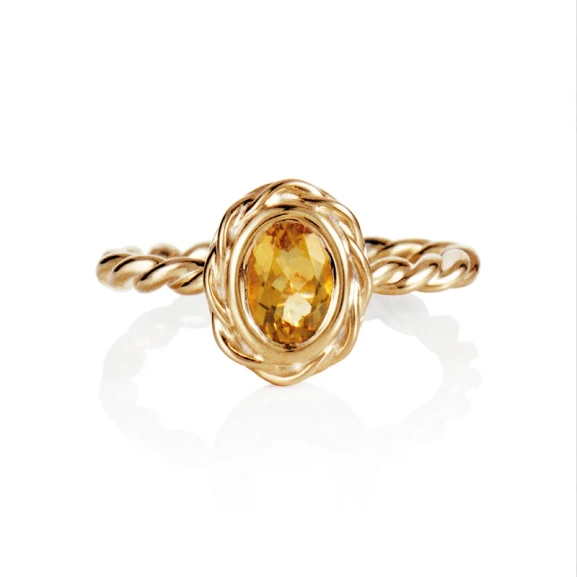 Wrapped Colour Ring - Citrine Gold i 18K guld med varm citrin