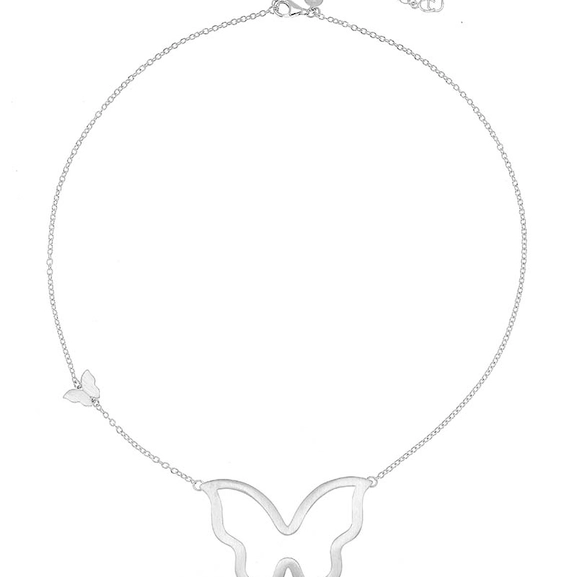 Butterfly Big Necklace Silver -CU Jewellery - Snabb frakt & paketinslagning - Nordicspectra.se