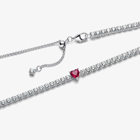 Hjärtformad Halo Chockerhalsband - PANDORA - 1-2 dagar leverans - Gratis paketinslagning