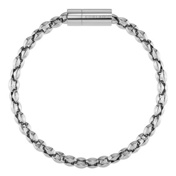 Armband i blankt rostfritt stål med fasettslipad
