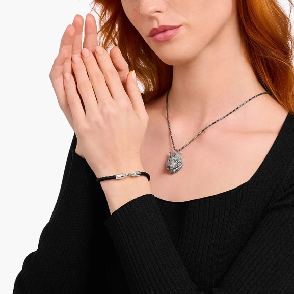 Smalt Läderarmband Svart & Silver - Thomas Sabo - Snabb leverans & paketinslagning - Nordic Spectra