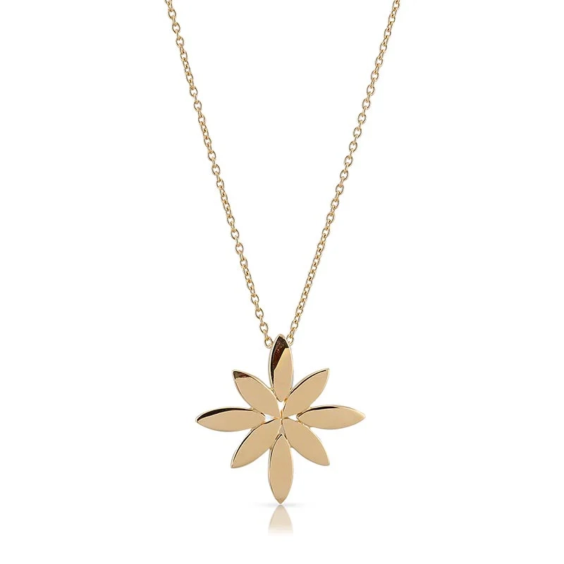Carolina Gynning - Ellipse Flower Halsband Guld
