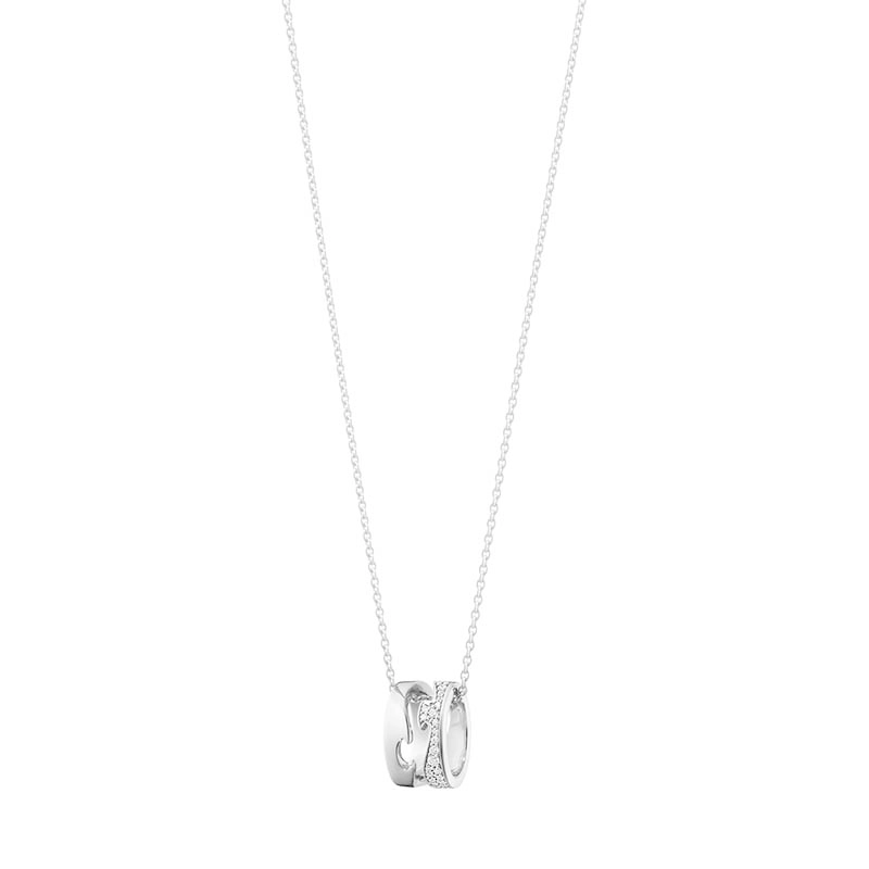 Georg Jensen - Fusion Öppet Halsband Vitguld med 0.22 ct Pavé