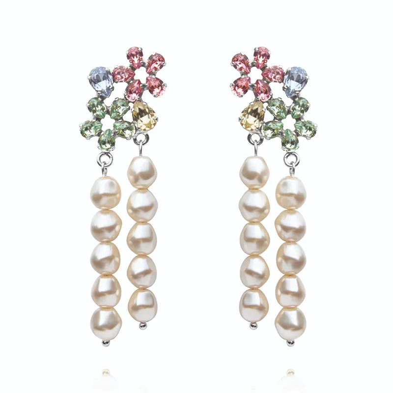 Caroline Svedbom - May Pearl Earrings Pastel Rhodium Combo