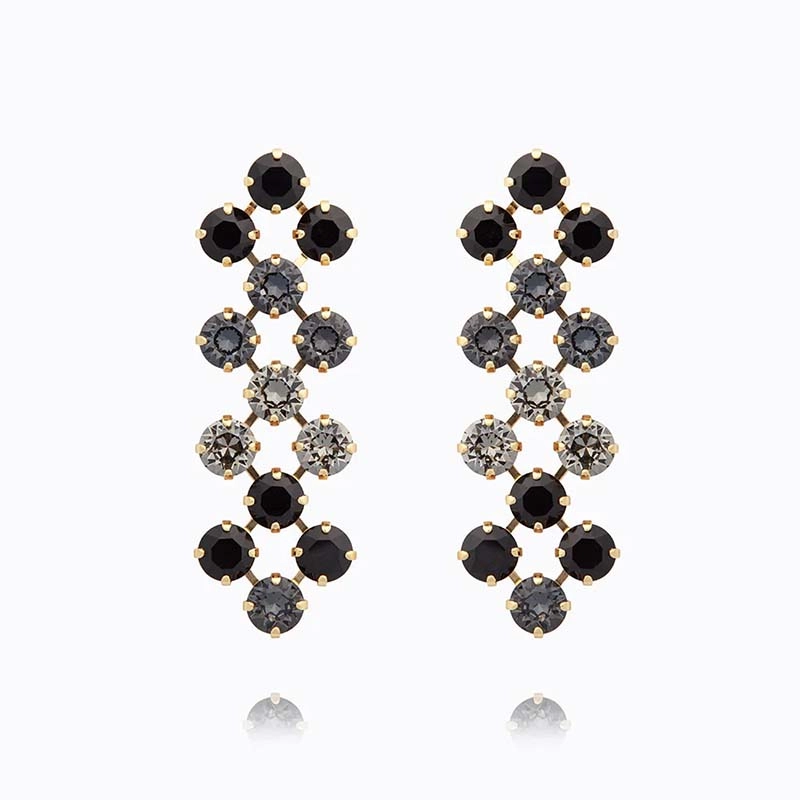 Caroline Svedbom - Livia Earrings Gold Black Combo