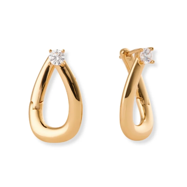Rise Örhängen Guld i 18K guldpläterad mässing med Cubic Zirconia