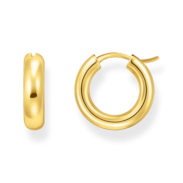 Klassiska Breda Chuncky Örhängen Guld - Thomas Sabo - Snabb leverans & paketinslagning - Nordic Spectra