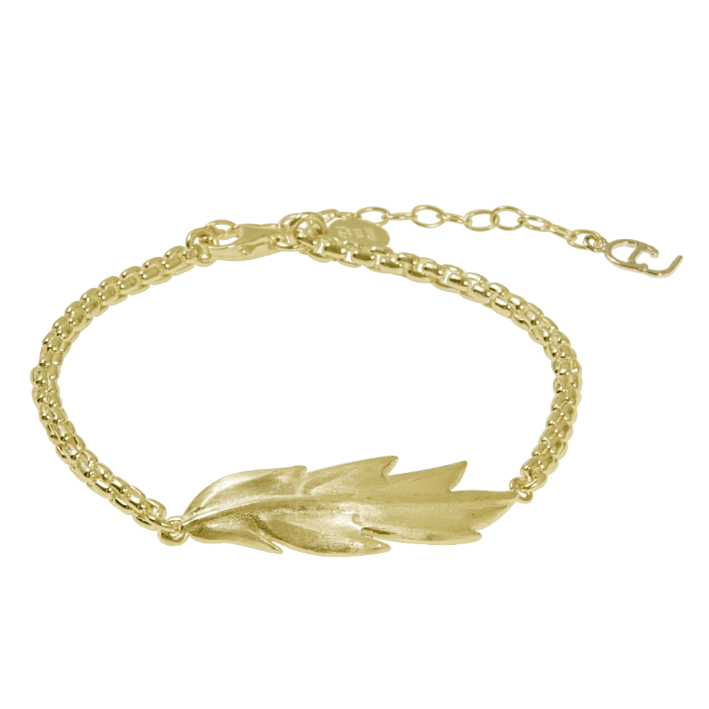 CU Jewellery - Feather/Leaf Chain Bracelet Gold
