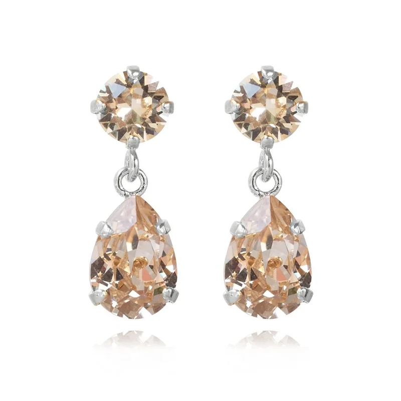 Caroline Svedbom - Mini Drop Earrings Rhodium Silk