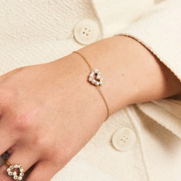 Affinity Pearl Heart Bracelet Gold - Edblad - Snabb leverans - Gratis paketinslagning