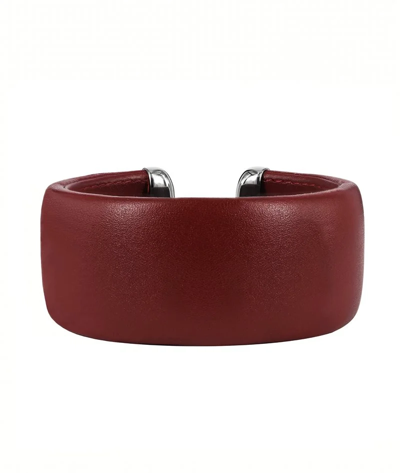 AVA Läder Armband Burgundy 30 mm - Astrid & Agnes - Nordic Spectra