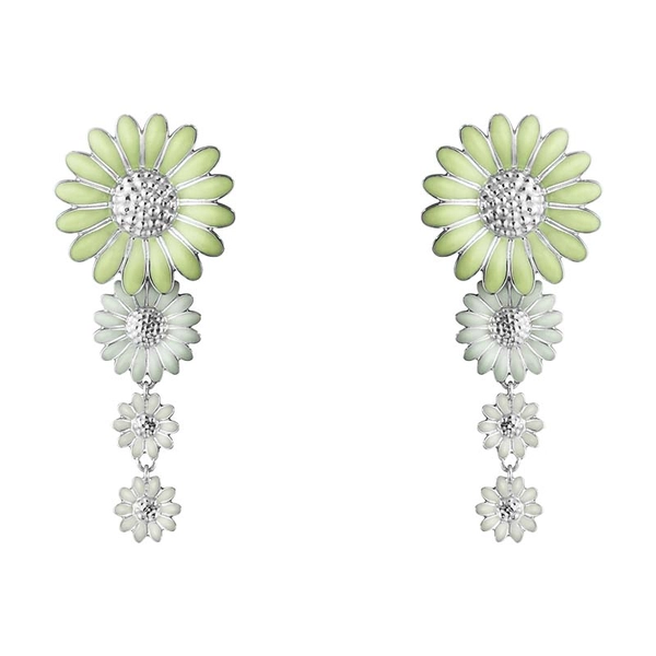 Daisy x Stine Goya Grüne Und Weisser Emaille Ohrringe von Georg Jensen, Schneller Versand - Nordicspectra.de