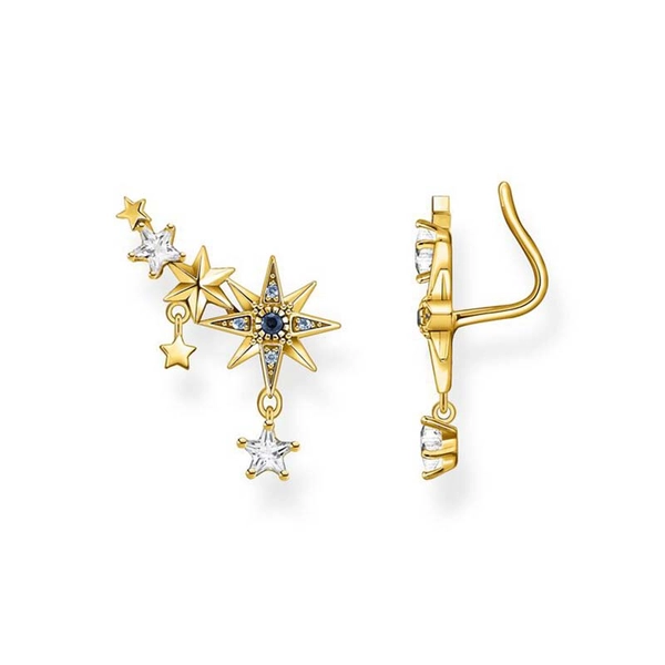 Ohrringe Ear Climber Royalty Sterne Gold von Thomas Sabo, Schneller Versand - Nordicspectra.de