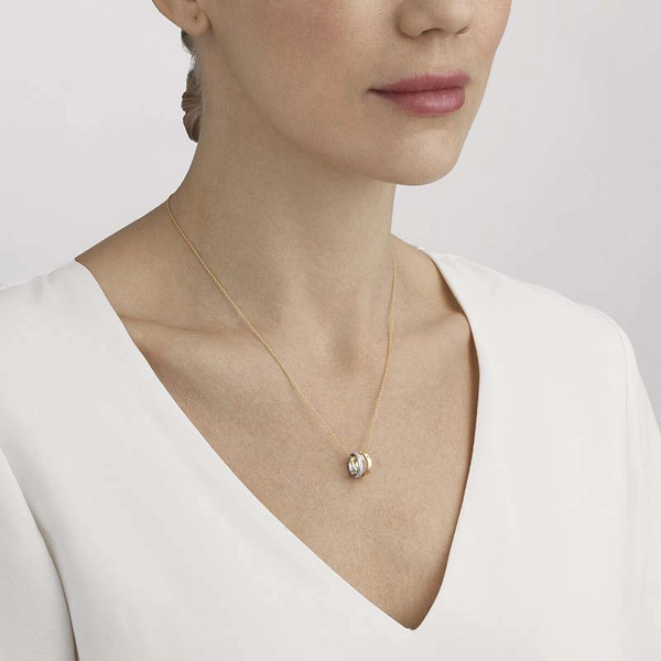 Fusion Kette Gelb & Weißes Gold Mit Pavé Diamant 0.22 ct  von Georg Jensen, Schneller Versand - Nordicspectra.de