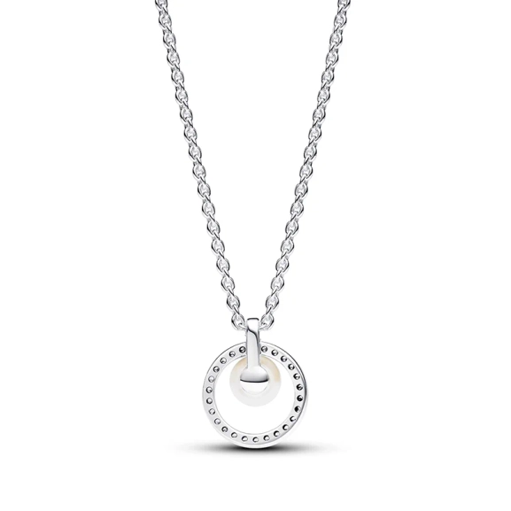 Behandelte Süßwasserzuchtperle & Pavé Collier-Halskette - PANDORA - Nordic Spectra