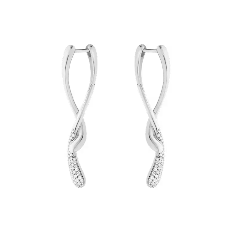 Georg Jensen - Mercy Långa Örhängen 0.37 ct Diamanter