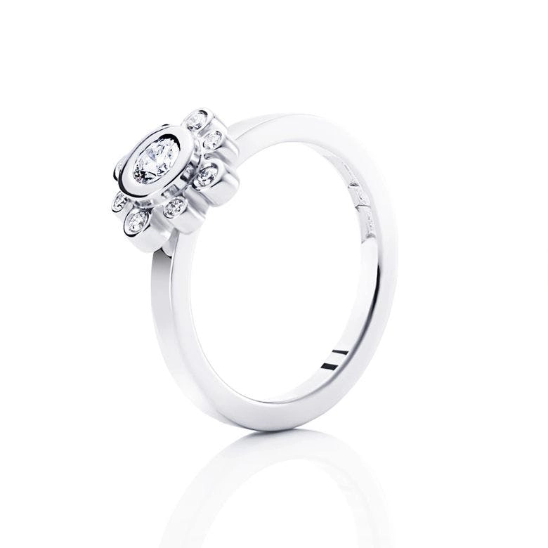 Efva Attling - Sweet Hearts Crown Ring 0.19 ct White Gold