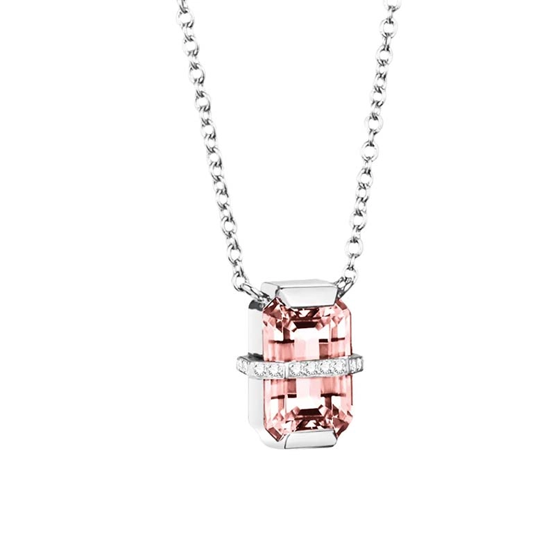 Efva Attling - Little Bend Over Necklace - Morganite White Gold