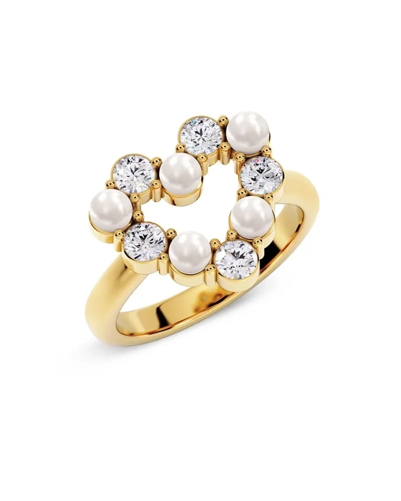 Edblad – Affinity Pearl Heart Ring Gold