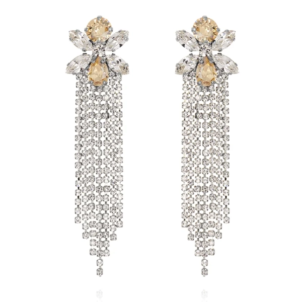 Adore You Earrings i rhodium med Golden Shadow-kristaller