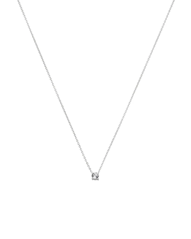 Minimalistica Solo Nova Necklace Silver i återvunnet silver med vit topas