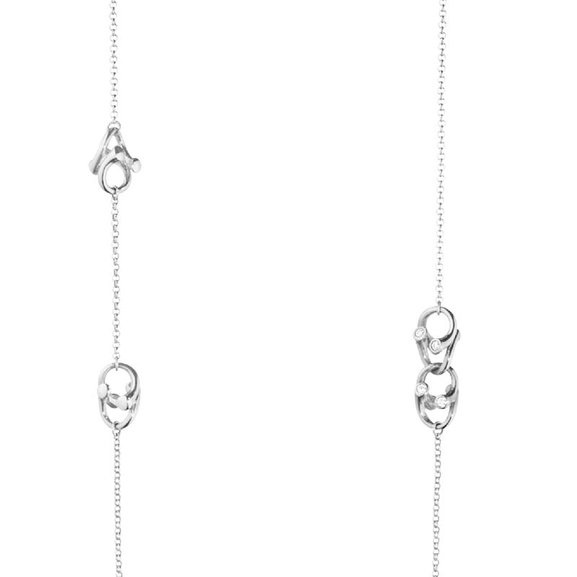 Magic Halsband Sautoir Vitguld med 0.12 ct Diamanter - Georg Jensen halsband - Snabb frakt & paketinslagning - Nordicspectra.se