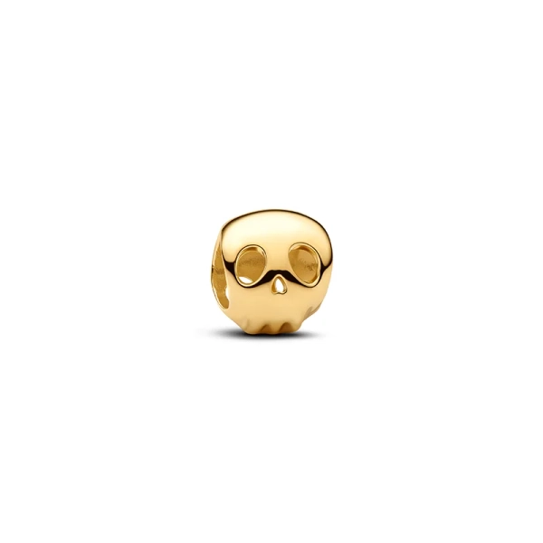 Mini-Totenkopf-Charm in Gold von Pandora Moments. Ein ausdrucksstarkes Accessoire mit rebellischem Touch. Gefertigt aus 14-karätigem Gold für einen eleganten und zugleich raffinierten Stil. Sorgt für einen trendigen und edgy Look.