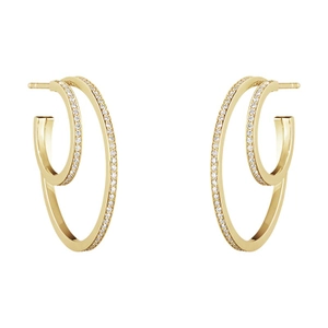 Halo Ohrringe Gold Mit Doppelte Diamanten 0.64 ct von Georg Jensen, Schneller Versand - Nordicspectra.de