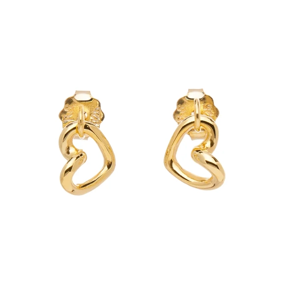 Love Vibe Drop Studs Gold hjärtörhängen i 18K återvunnet guld