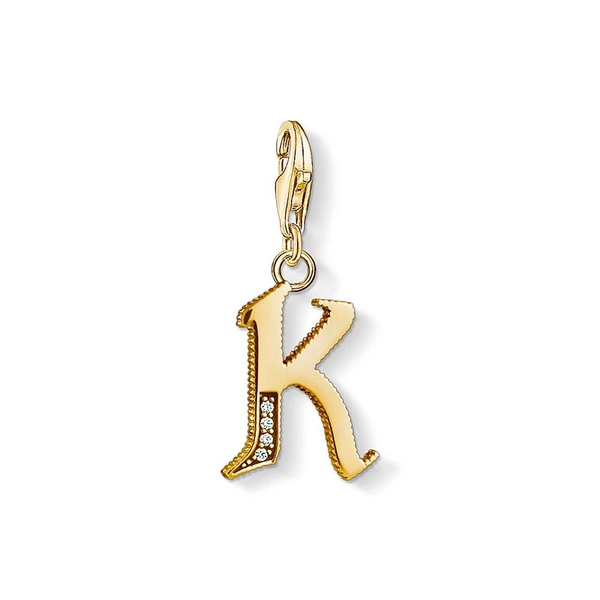 Charm-Anhänger Buchstabe K Gold von Thomas Sabo, Schneller Versand - Nordicspectra.de