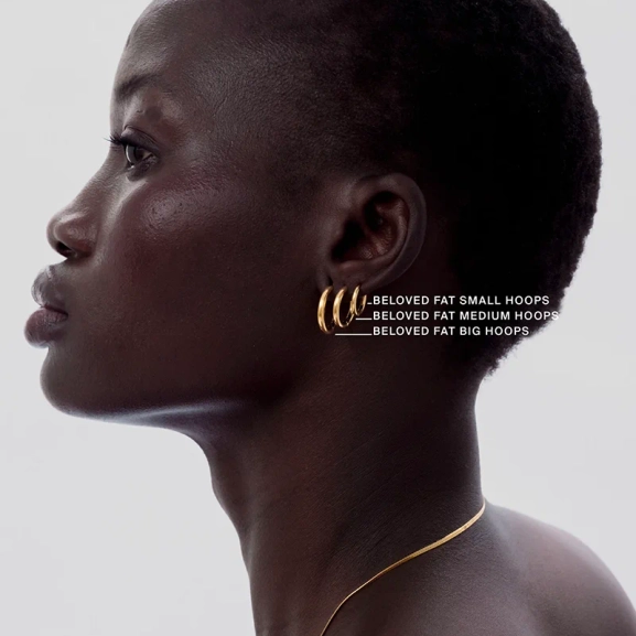 Beloved Fat Big Hoops Gold: Stora