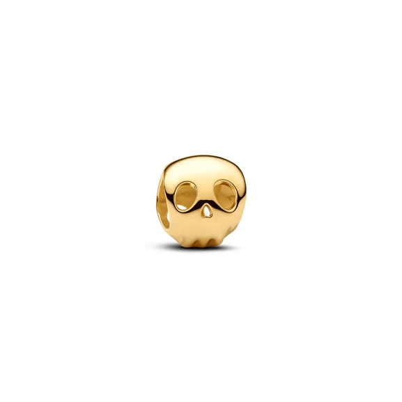Mini-Totenkopf-Charm in Gold von Pandora Moments. Ein ausdrucksstarkes Accessoire mit rebellischem Touch. Gefertigt aus 14-karätigem Gold für einen eleganten und zugleich raffinierten Stil. Sorgt für einen trendigen und edgy Look.