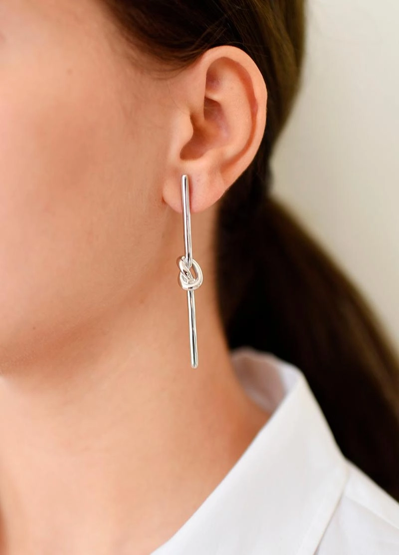 Knot Stick Earrings Silver - Sophie By Sophie - Snabb frakt & paketinslagning - Nordicspectra.se