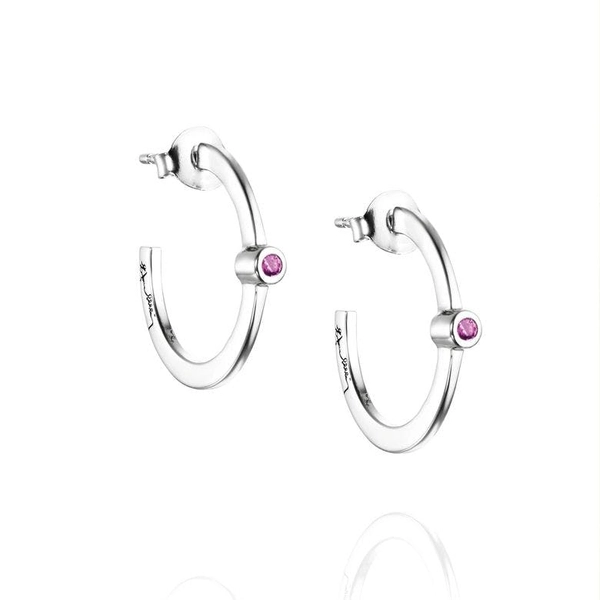 Micro Blink Hoops - Pink Sapphire von Efva Attling, Schneller Versand - Nordicspectra.de