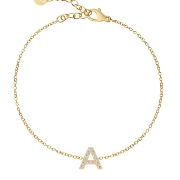 Armband i 14K guldplätering med bokstäver A-Ö