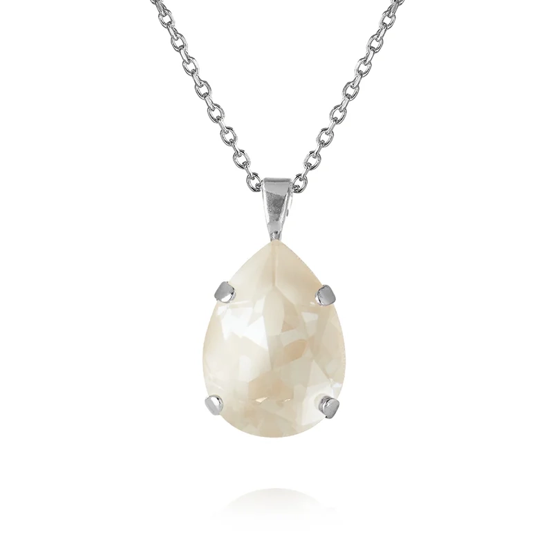 Caroline Svedbom - Mini Drop Necklace Rhodium Linen Ignite