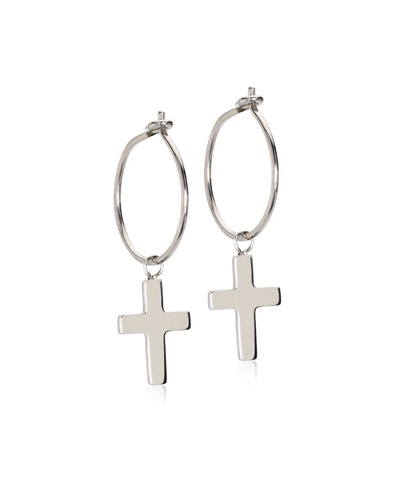 Blomdahl - NT Ear Ring 14 mm Pendant Cross 11 mm