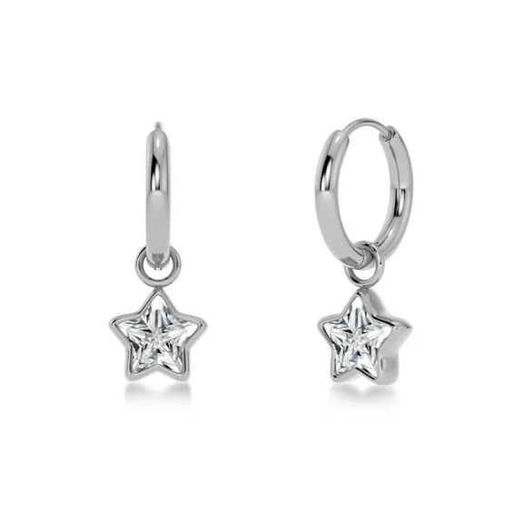 Star Sparkle Hoops Steel - Edblad - Snabb leverans - Gratis paketinslagning