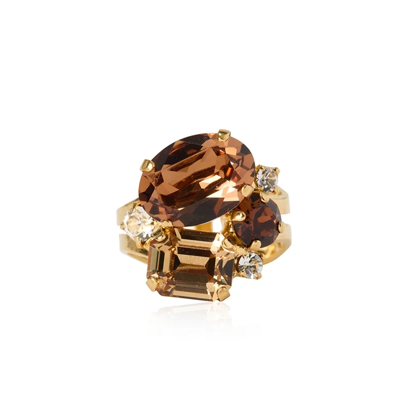 Caroline Svedbom - Mini Carolina Ring Gold Recreated Topaz Combo