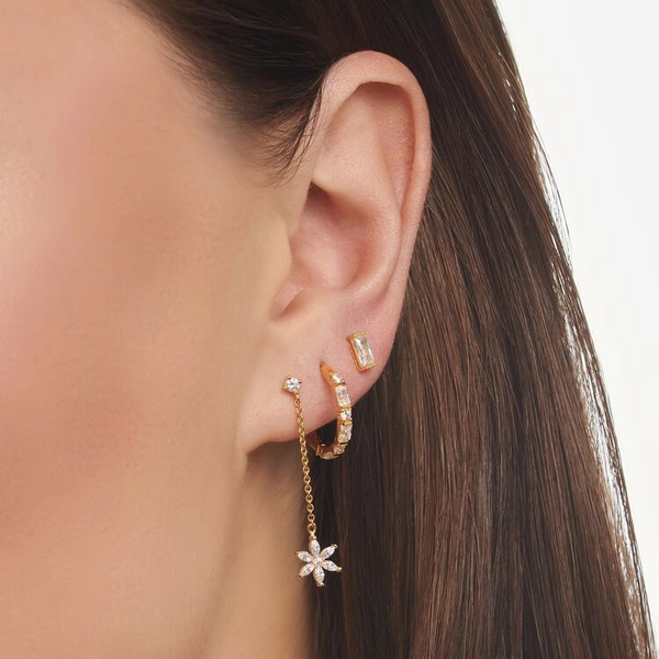 Einzel Ohrstecker Weißer Stein Gold von Thomas Sabo, Schneller Versand - Nordicspectra.de