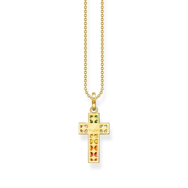 Necklace Cross Colourful Stones Gold - Thomas Sabo - Suuri valikoima & ilmainen lahjapaketointi - Nordicspectra.fi