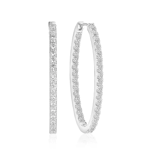 Ellisse Medio Ohrringe in Silber mit funkelnden Zirkonia-Steinen von Sif Jakobs