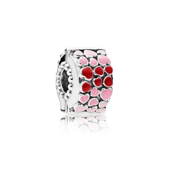 Rotes und rosafarbenes Herz Charm von PANDORA, Schneller Versand - Nordicspectra.de