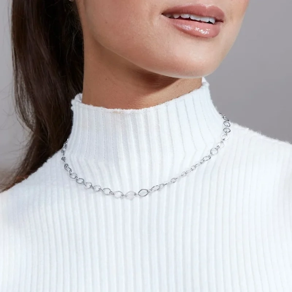 Carreau Chain Necklace Steel - Edblad - Snabb leverans - Gratis paketinslagning