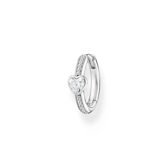 Einzel Creole Mit Herz Und Weiße Steine Silber von Thomas Sabo, Schneller Versand - Nordicspectra.de