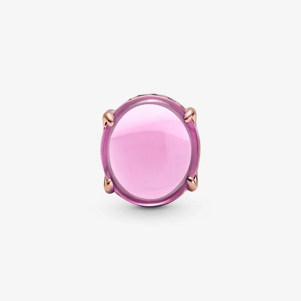 Rosafarbenes Ovales Cabochon-Charm von PANDORA, Schneller Versand - Nordicspectra.de