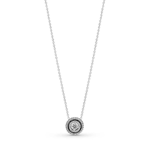 Glittrande Dubbel Halo Collier Halsband - PANDORA - Snabb frakt & paketinslagning - Nordicspectra.se