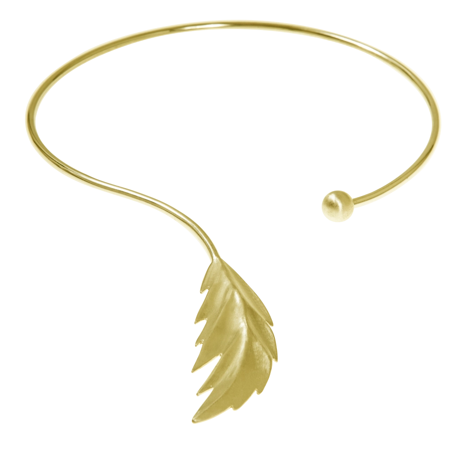 CU Jewellery - Feather Bangle Necklace Flex Gold
